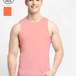 Friskers Men Pack Of 2 Solid Pure Cotton Gym Innerwear Vest-picture-31