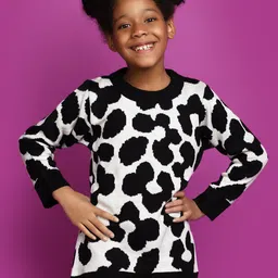 V-Mart Girls Self Design Acrylic Pullover-image-84