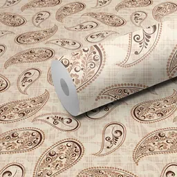 WALLWEAR Brown Printed Self Adhesive Removable Wallpaper For Wall-image-37