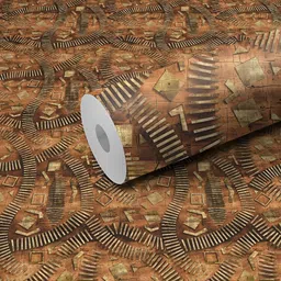 WALLWEAR Brown Printed Self Adhesive Removable Wallpaper For Wall-image-41