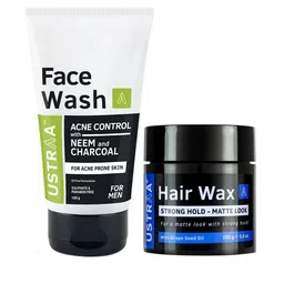 Ustraa Men Set of Acne Control Face Wash & Matte Look Hair Wax-picture-17