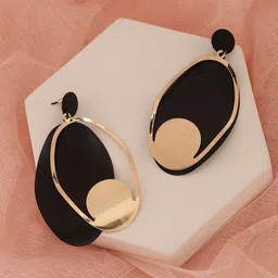 SOHI Gold-Plated Contemporary Drop Earrings-picture-15