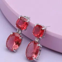 SOHI Silver-Plated Contemporary Drop Earrings image 2