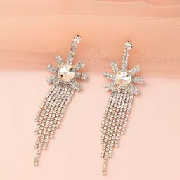 SOHI Silver Plated Contemporary Drop Earrings-picture-20