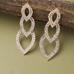 SOHI Women Silver Plated Contemporary Drop Earrings-image-95