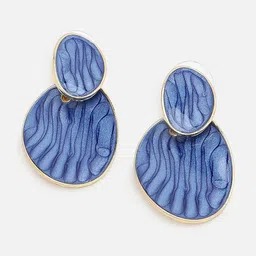 SOHI Blue Contemporary Studs Earrings image 4