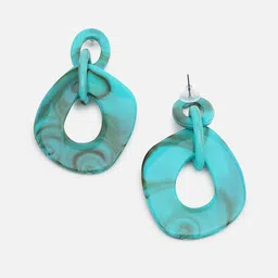 SOHI Green Contemporary Drop Earrings image 3