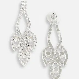 SOHI Silver-Plated Contemporary Drop Earrings image 2