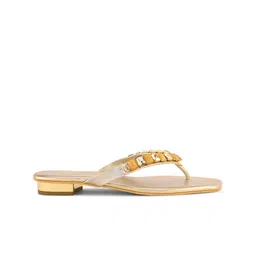 pelle albero Embellished T-strap Flats image 4