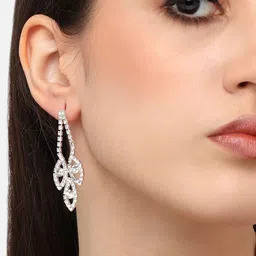 SOHI Silver-Plated Contemporary Drop Earrings image 5