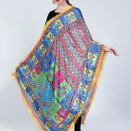 Moda Chales Printed Dupatta with Mirror Work image 2