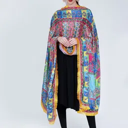 Moda Chales Printed Dupatta with Mirror Work image 3