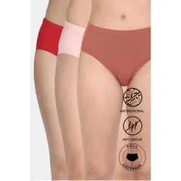 Zivame Solid Multi-Color Full Coverage Medium Rise Hipster Panty (Pack of 3)-picture-21