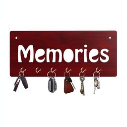 CVANU Brown & White Patterned Wooden Key Holders-picture-3