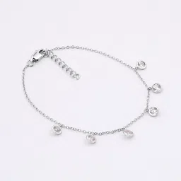 JUPRA Silver Solitaire Circle Charm 925 Sterling Silver Bracelet-picture-19