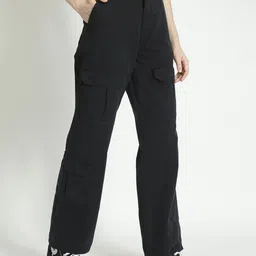 The Roadster Lifestyle Co Women Pure Cotton Straight-Fit Crago Trousers-picture-40