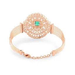 Zaveri Pearls Brass Rose Gold-Plated Cubic Zirconia Link Bracelet image 5