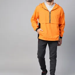Reebok Men Orange Solid Lightweight One Series Running Anorak Jacket image 5