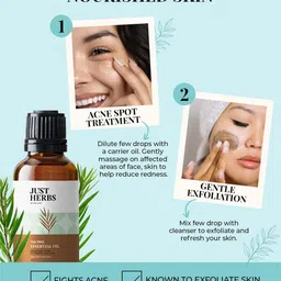 Just Herbs 100% Pure Tea Tree Essential Oil For Acne & Dehydrated Hair - 30 ml image 5