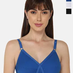 NAIDU HALL Pack of 3 Full Coverage Cotton Everyday Bras with All Day Comfort image 1
