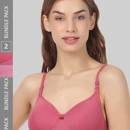 FUNAHME Pack Of 2 Full Coverage Lightly Padded T-shirt Bra With All Day Comfort image 1