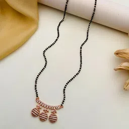 Anouk Rose Gold-Plated Artificial Stones and Beads Mangalsutra-image-6