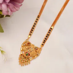 Silvermerc Designs Gold-Plated Black Beaded Mangalsutra-picture-46