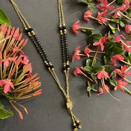 Digital Dress Room Gold-Plated Black Beaded Short Mangalsutra-picture-39