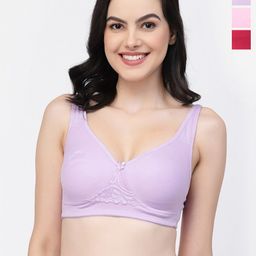 College Girl Pack Of 3 Non-Wired Lightly Padded Cotton T-shirt Bra With All Day Comfort-picture-43