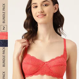 DressBerry Pack Of 2 Self Design Non Padded Non-Wired Bra-image-61