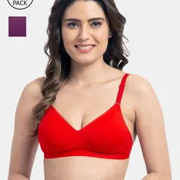 Tweens Pack Of 2 Red & Purple T-shirt Bra Lightly Padded TW-91313-RD-2PC-MG-picture-35