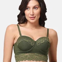 LOTUSLEAF Green Floral Bralette Bra Underwired Lightly Padded-picture-33