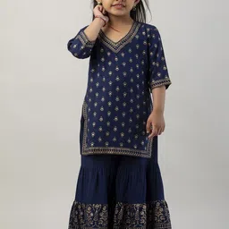 BAESD Girls Floral Printed Regular Kurta with Sharara-picture-24
