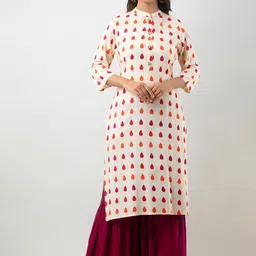 MAUKA Geometric Printed Straight Kurta with Sharara-picture-23
