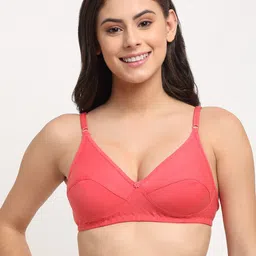 Friskers Orange Solid Non-Padded Medium Coverage Cotton Balconette Bra-image-11