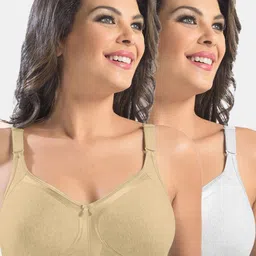Sonari Pack Of 2 Nude & White Non Padded No Wired Everyday Bra-picture-30