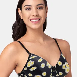 Tweens Floral Printed Full Coverage Lightly Padded Cotton T-Shirt Bra With All Day Comfort image 5