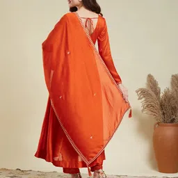 mokosh Women Silk Blend Kurta Pant Dupatta Set image 2