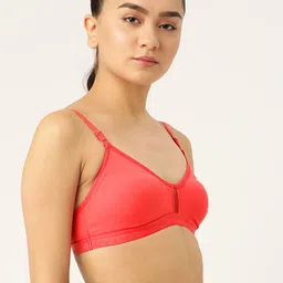 Lady Lyka Women's Set Of 2 Maroon & Coral Cotton Push-Up Bra image 2