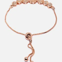 Kennice Women Rose Gold-Plated American Diamond Link Bracelet image 3