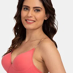 Tweens Pack Of 3 Cotton Push-Up Bra Medium Coverage Heavily Padded Transparent Back image 4