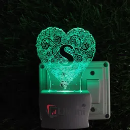 ukani ALPHABET S Acrylic 3D Illusion RGB 7 Colour Changing LED Plug and Play Night Lamp image 3