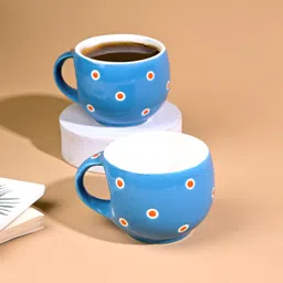 storepedia Pack of 24 Ceramic Polka Doted Tea Cups Set of 24 150ml Coffee Mugs for Home Office image 3