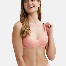 Jockey Wirefree Padded Cotton Full Coverage Tshirt Bra with Broad Fabric Straps-FE35 image 4