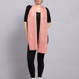 monte carlo Self Design Wool Blend Women Pink Stole-picture-31