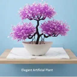 ankit Purple Pear Blossom Artificial Flower with Pot image 3