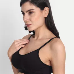 Aimly Pack Of 3 Non-Padded Non-Wired Seamless Cotton Workout Bra With All Day Comfort image 3