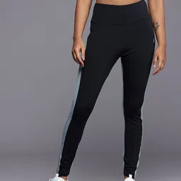 hrx by hrithik roshan Color Block Women Black Tights image 3