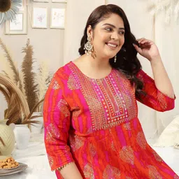 mirchi fashion Women Embroidered, Printed Pure Cotton, Viscose Rayon Anarkali Kurta-picture-19