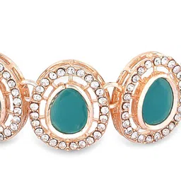 Zaveri Pearls Gold Plated Austrian Diamonds Stone Studded Link Bracelet image 4